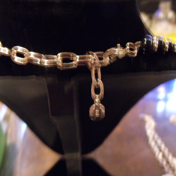 C1946 Silver and Black Necklace with Black Beads - Picture 4 of 6